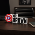 Personalized Captain America Desk Name Plate