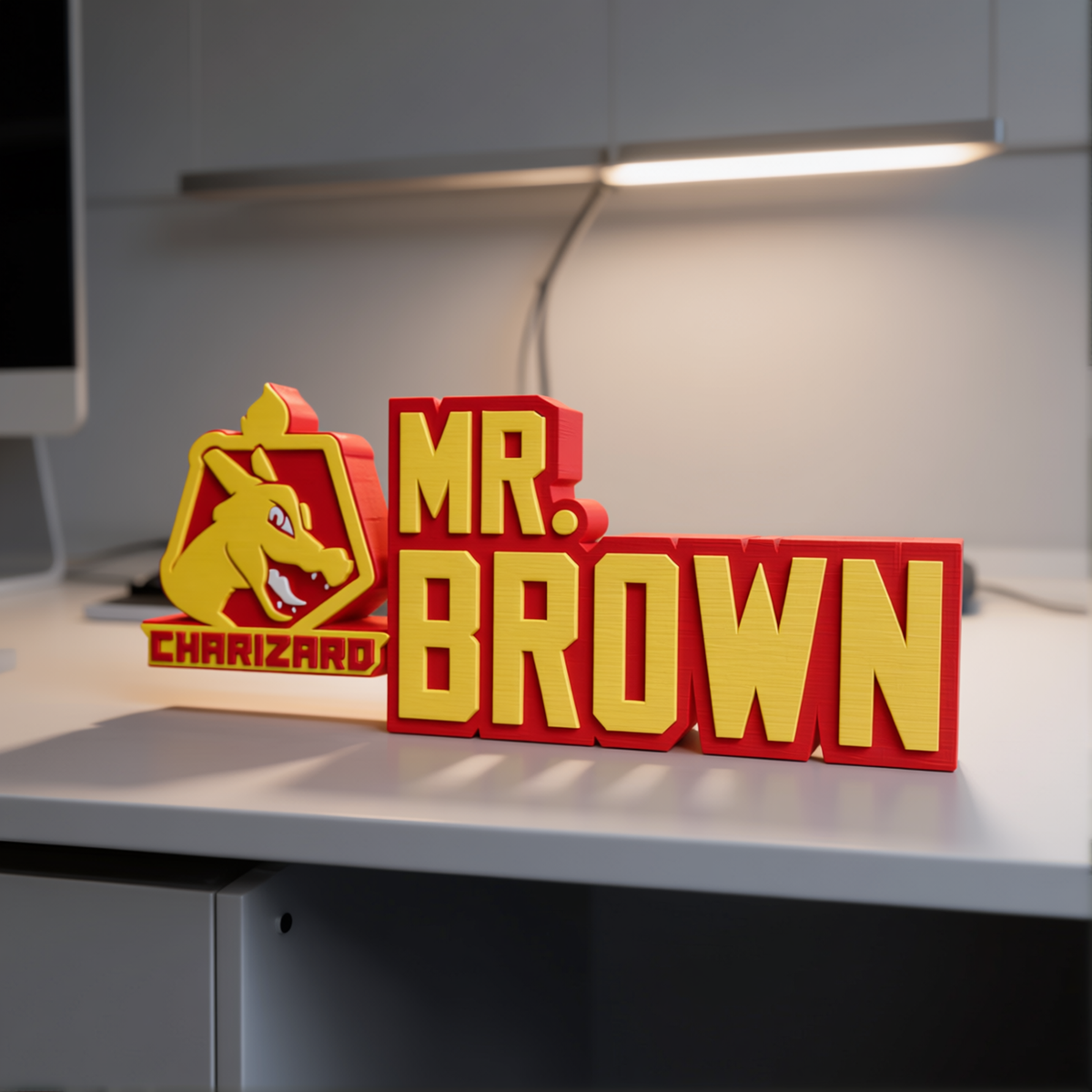 Personalized Charizard Desk Name Plate