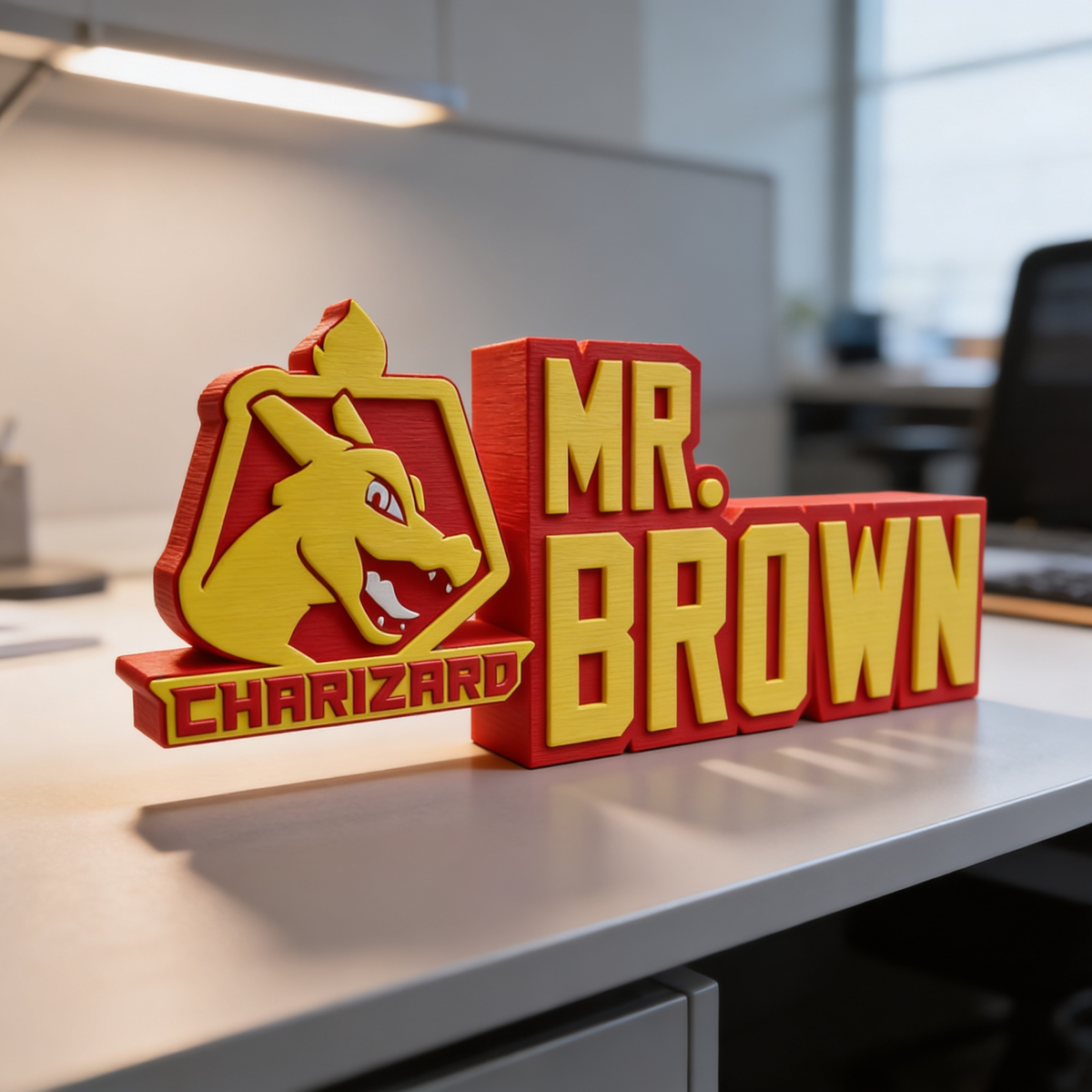 Personalized Charizard Desk Name Plate