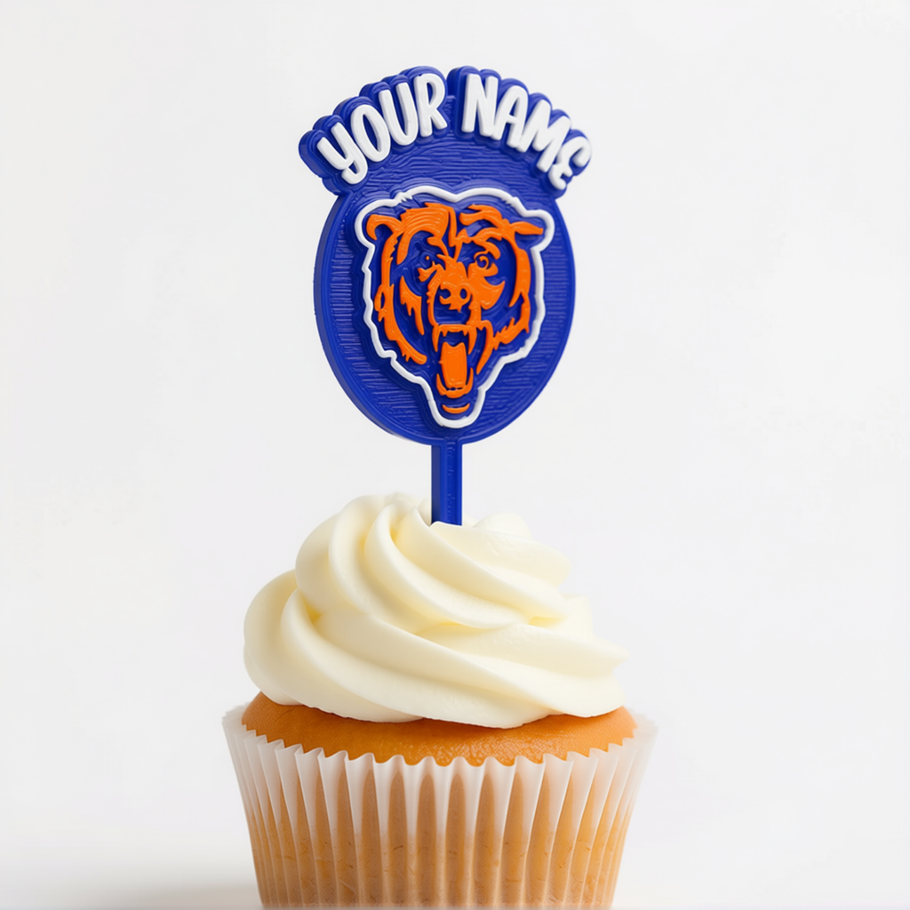 Chicago Bears Cupcake Topper