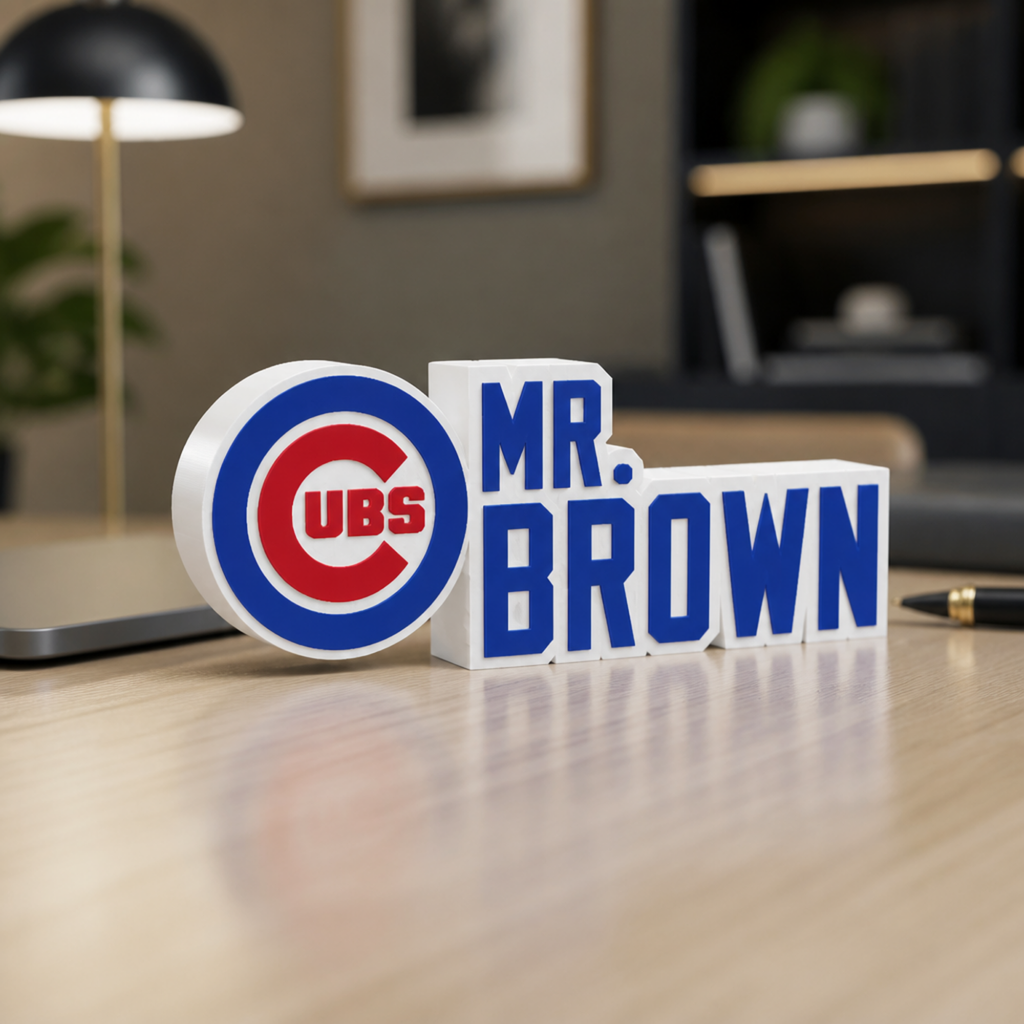 Chicago Cubs Desk Name Plate
