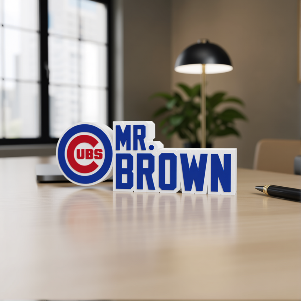Chicago Cubs Desk Name Plate