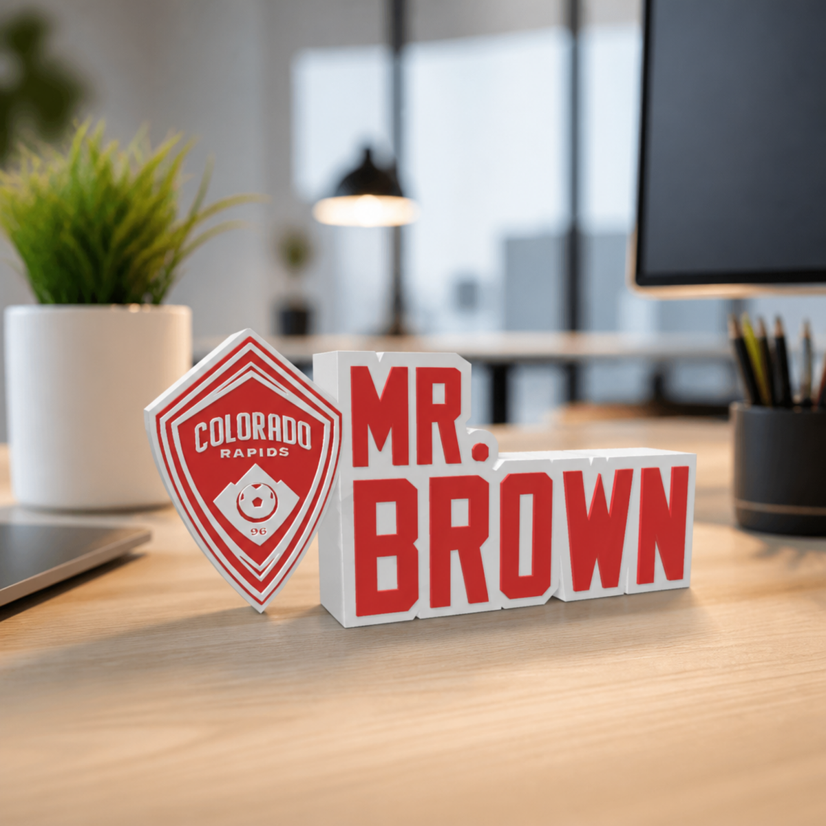 Personalized Colorado Rapids Soccer Desk Name Plate