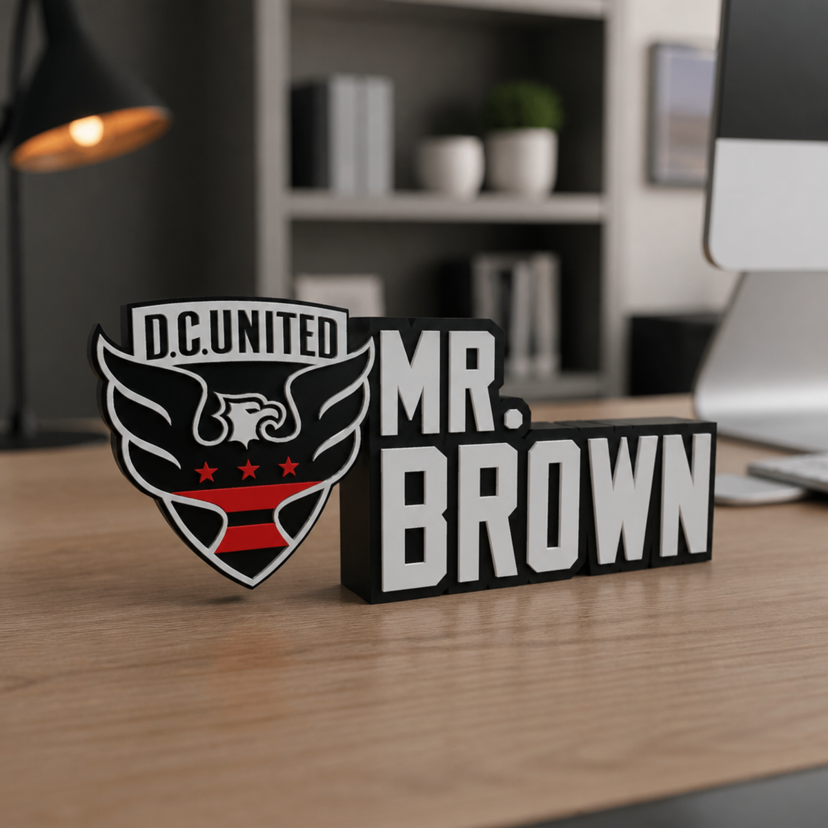 Personalized D.C. United Soccer Desk Name Plate