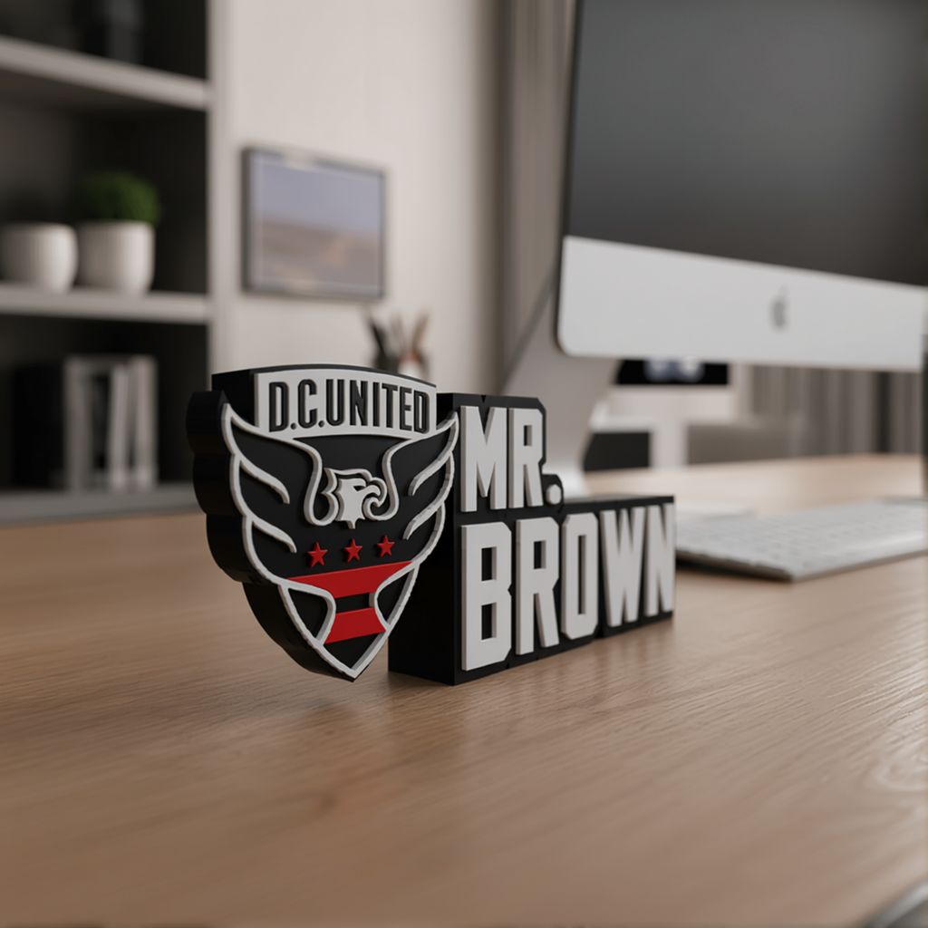 Personalized D.C. United Soccer Desk Name Plate