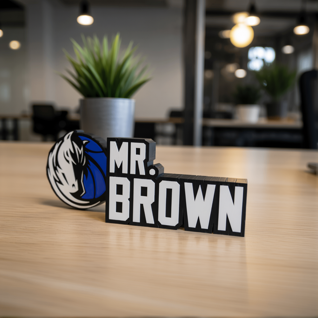 Personalized Dallas Mavericks Basketball Desk Name Plate