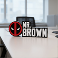 Personalized Deadpool Desk Name Plate