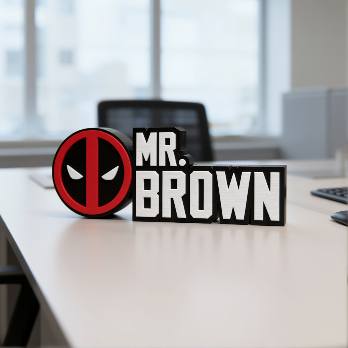 Personalized Deadpool Desk Name Plate