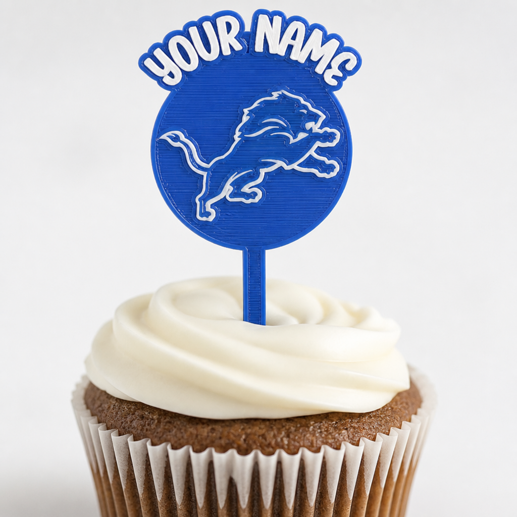 Detroit Lions Cupcake Topper