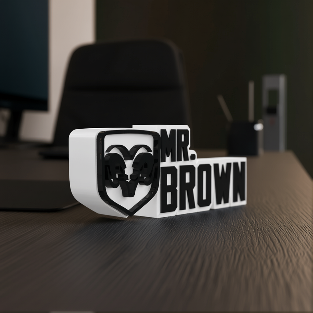 Personalized Dodge Desk Name Plate