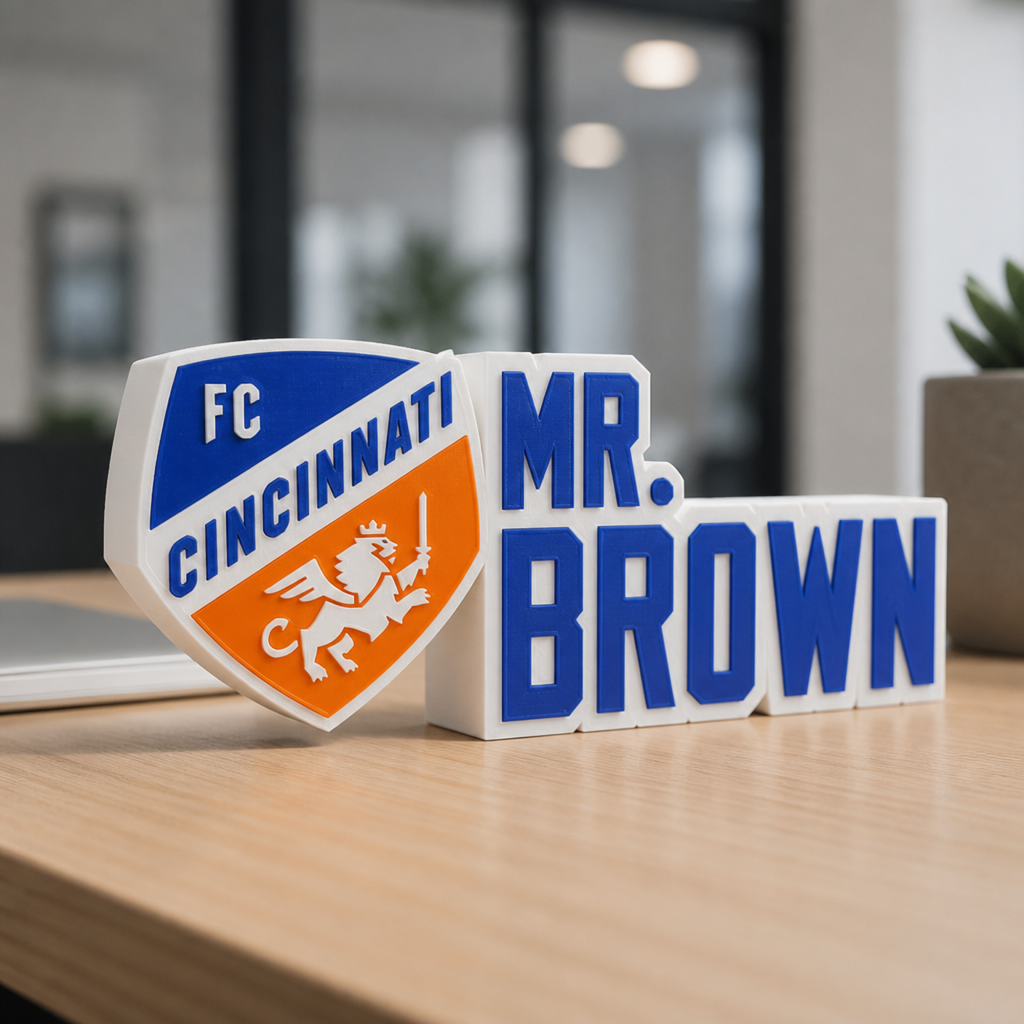 Personalized FC Cincinnati Soccer Desk Name Plate