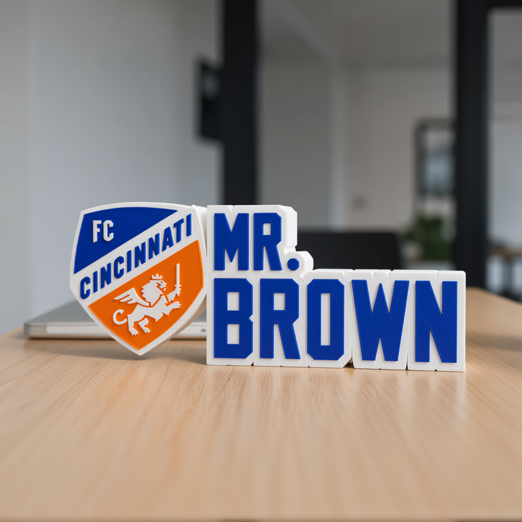 Personalized FC Cincinnati Soccer Desk Name Plate