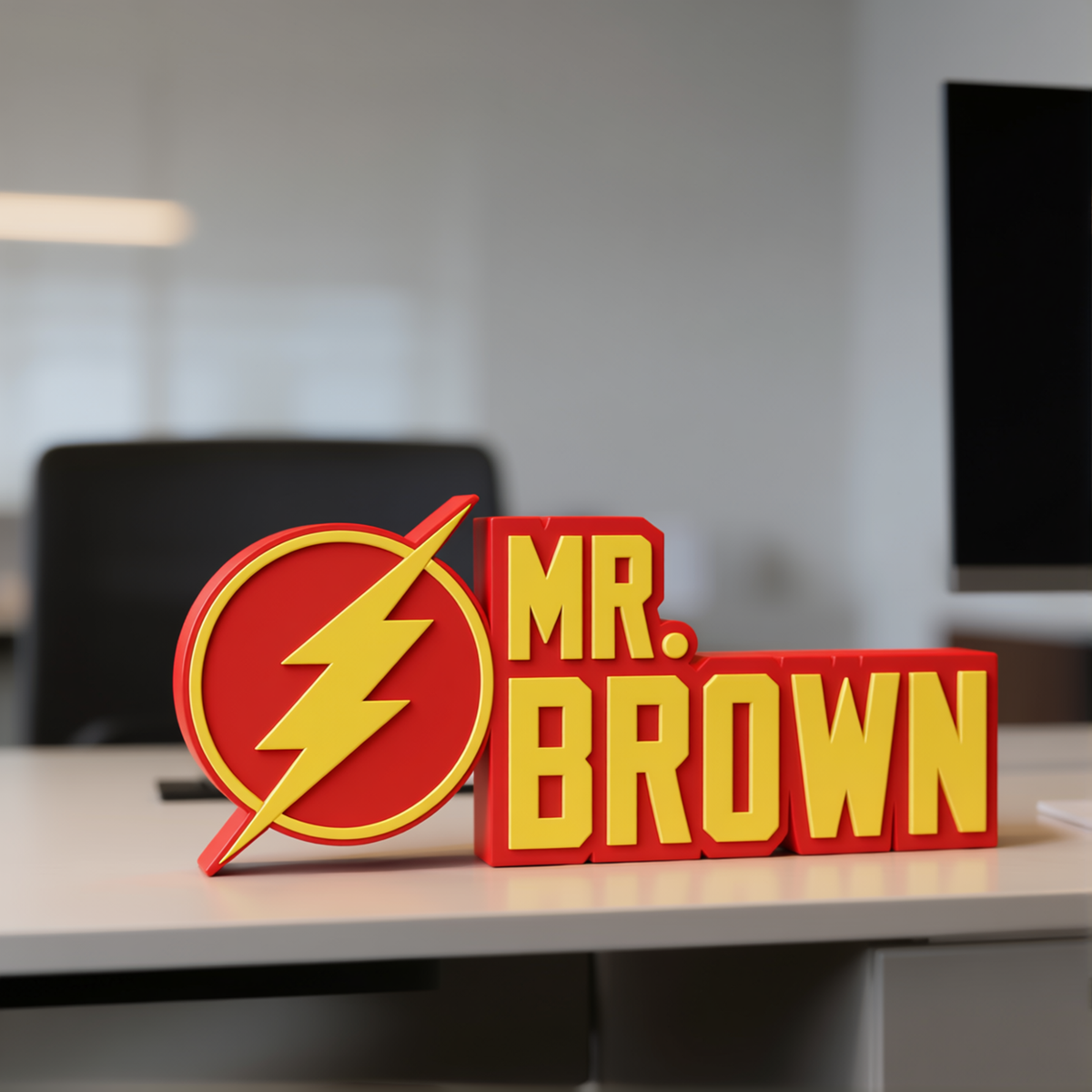 Personalized Flash Desk Name Plate