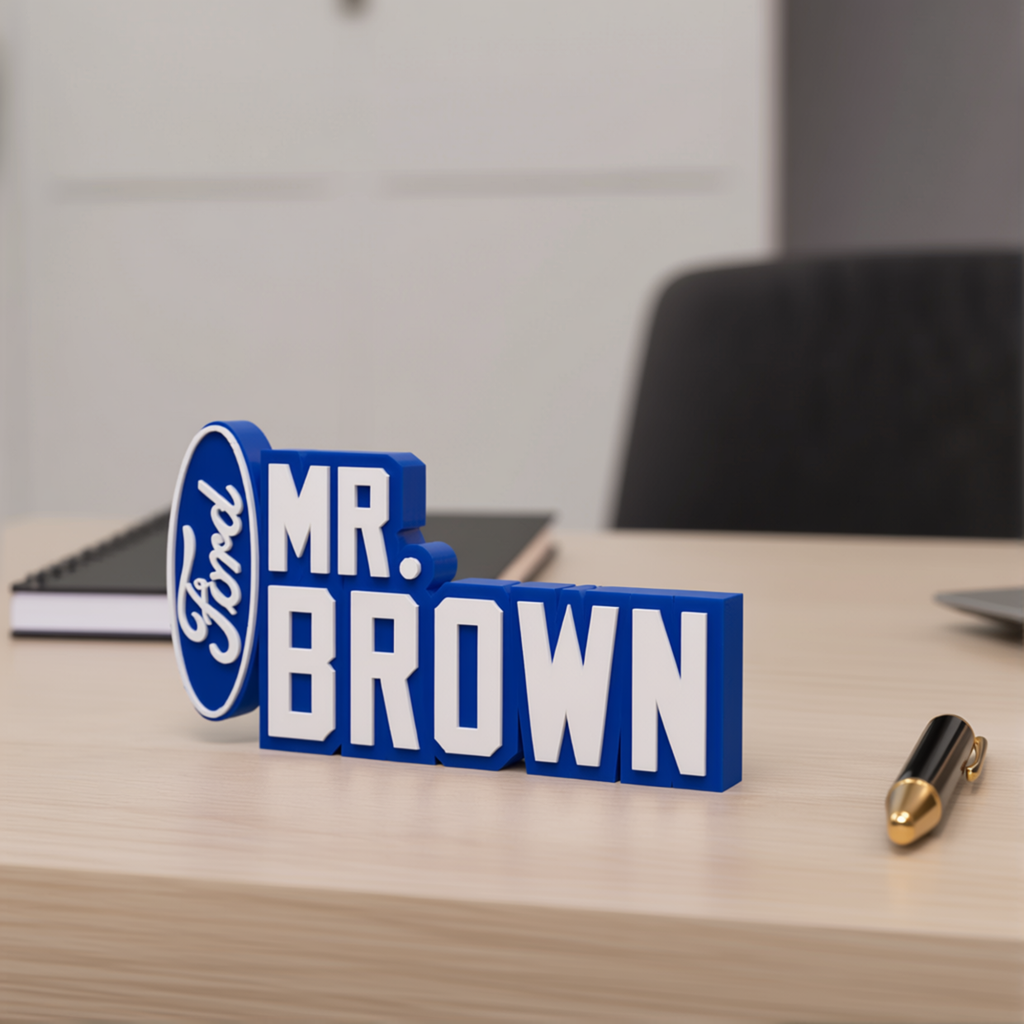 Personalized Ford Desk Name Plate