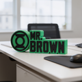 Personalized Green Lantern Desk Name Plate