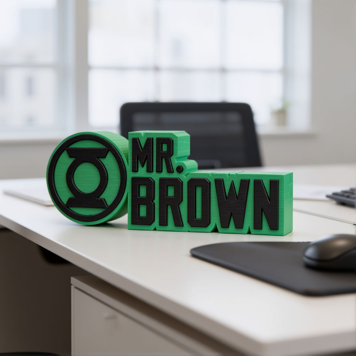 Personalized Green Lantern Desk Name Plate
