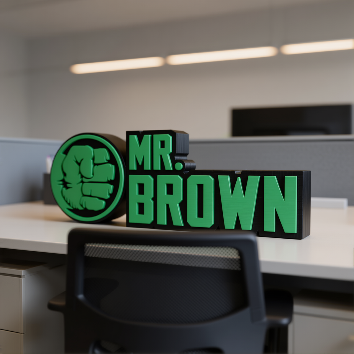 Personalized Hulk Desk Name Plate