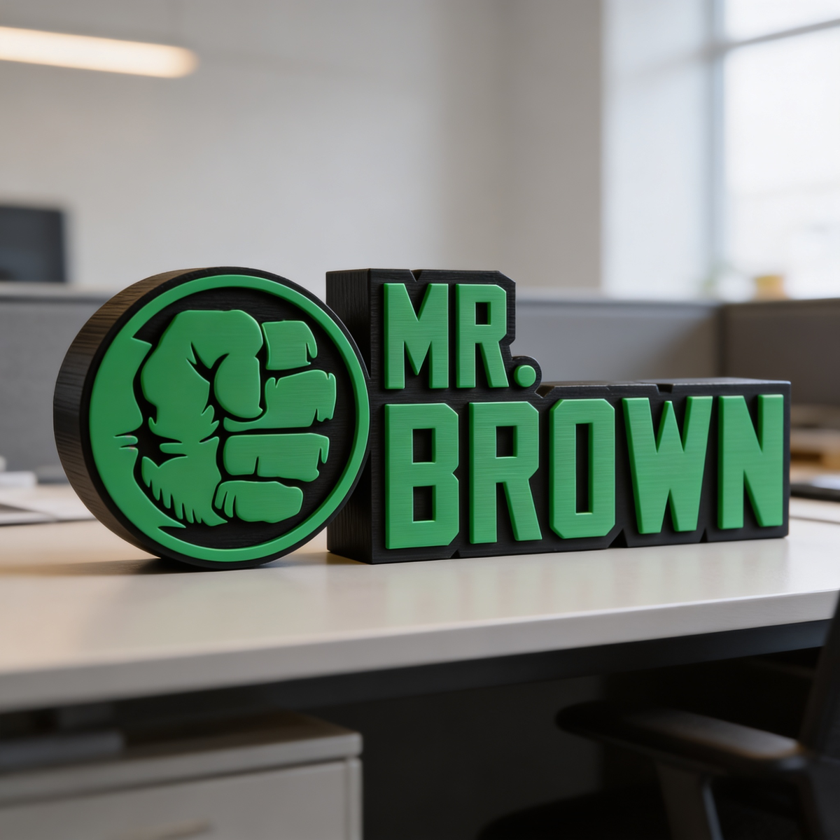 Personalized Hulk Desk Name Plate