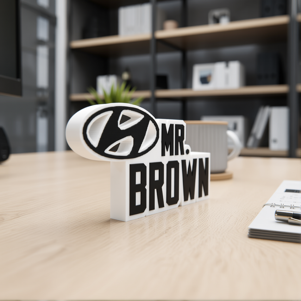 Personalized Hyundai Desk Name Plate