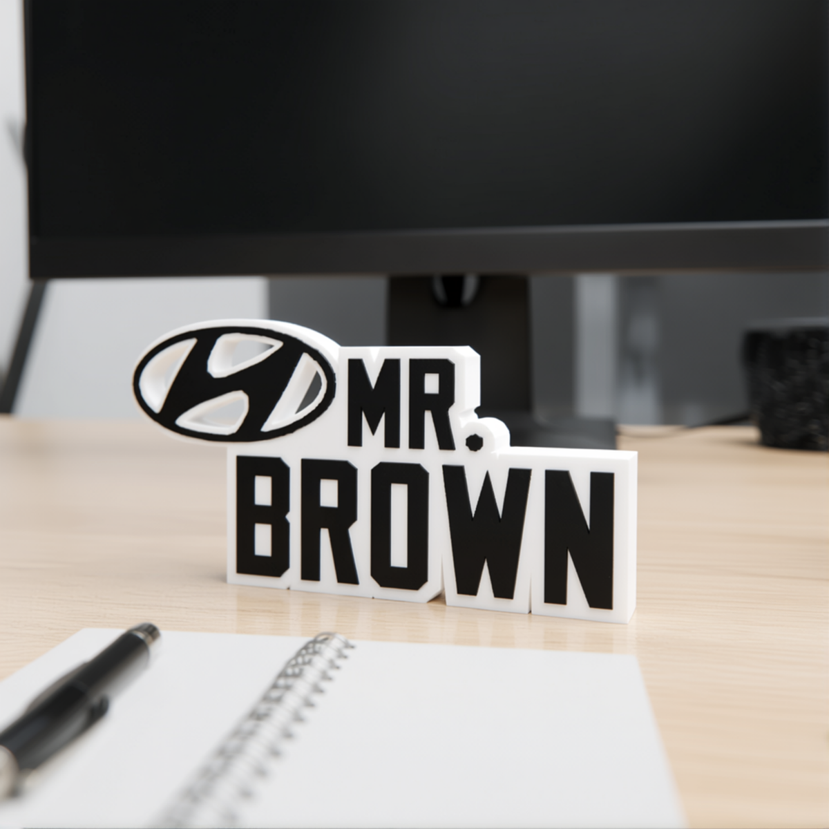 Personalized Hyundai Desk Name Plate