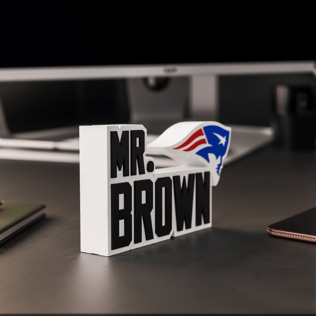 NEW ENGLAND PATRIOTS DESK NAME PLATE