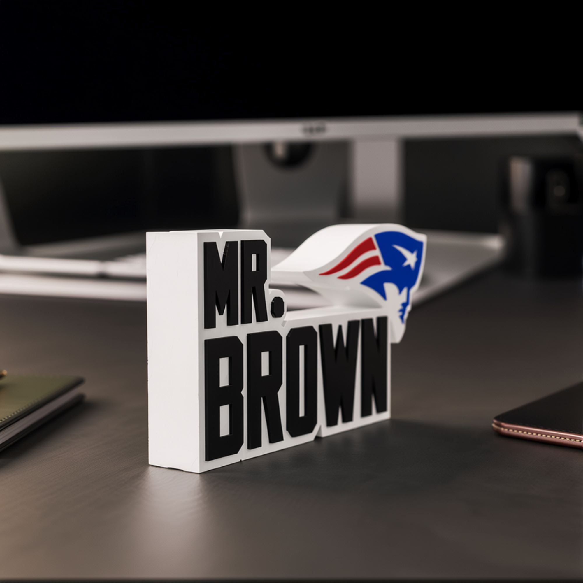 NEW ENGLAND PATRIOTS DESK NAME PLATE