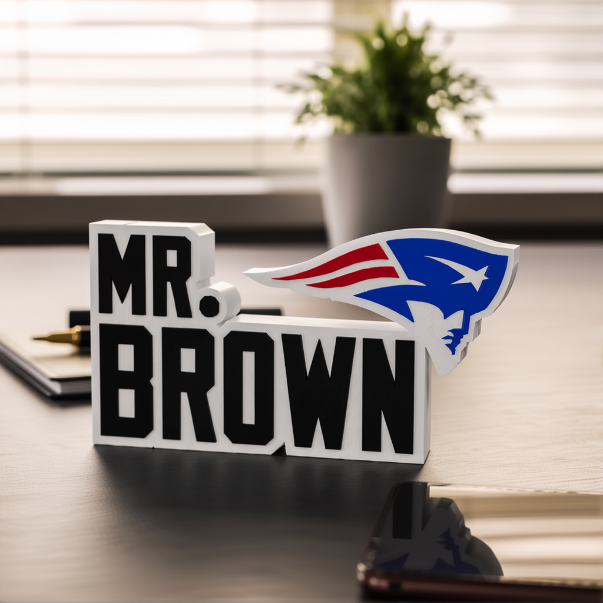 NEW ENGLAND PATRIOTS DESK NAME PLATE