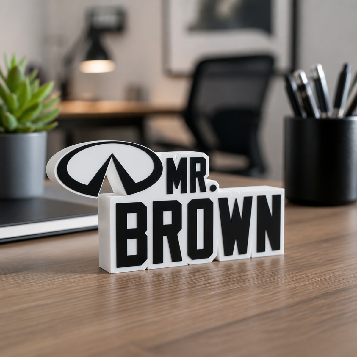 Personalized Infiniti Desk Name Plate