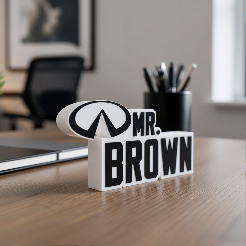 Personalized Infiniti Desk Name Plate