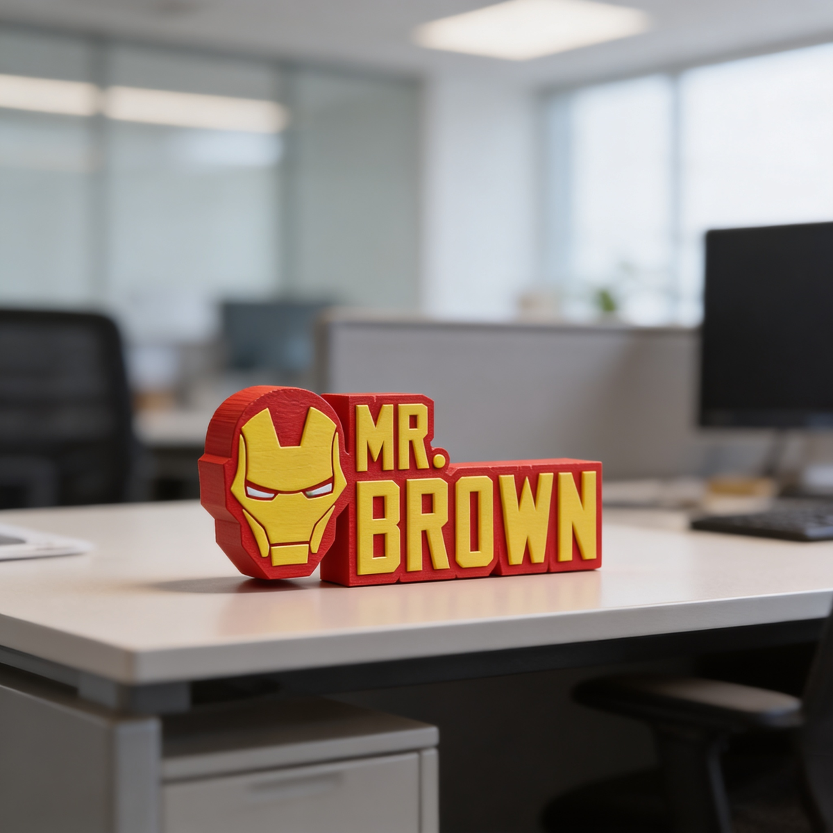Personalized Iron Man Desk Name Plate