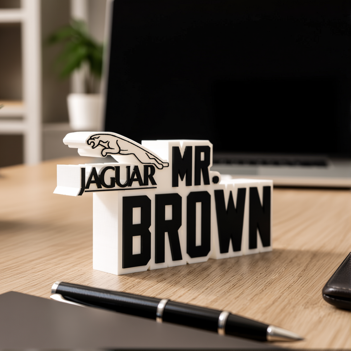 Personalized Jaguar Desk Name Plate