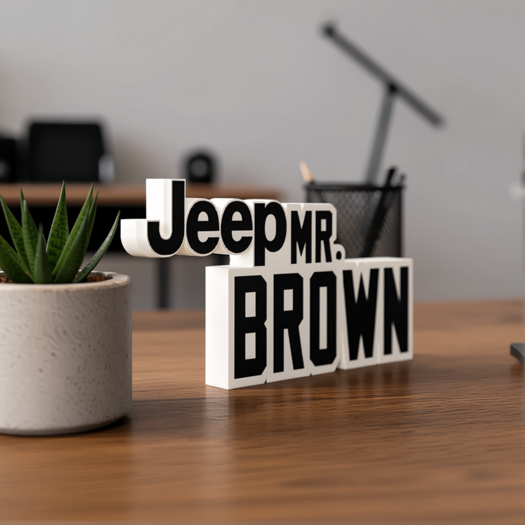Personalized Jeep Desk Name Plate