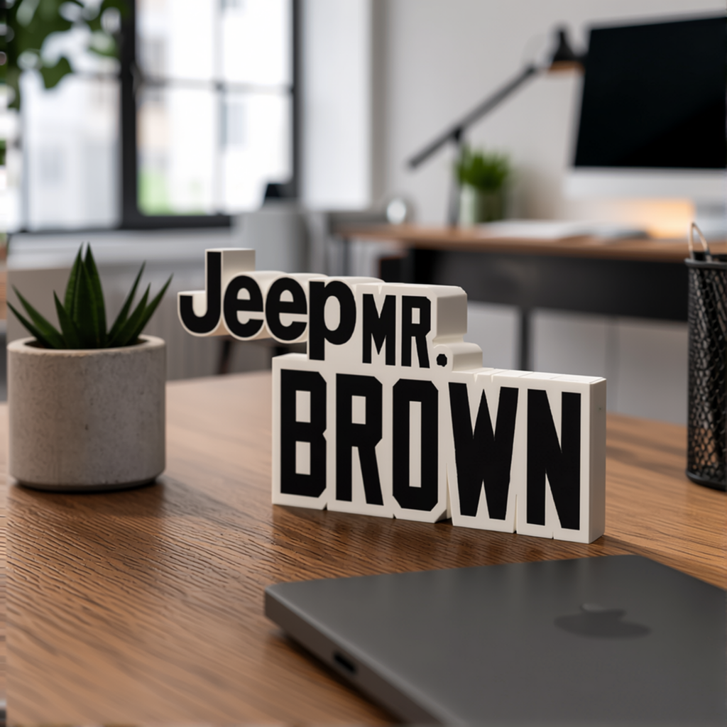 Personalized Jeep Desk Name Plate