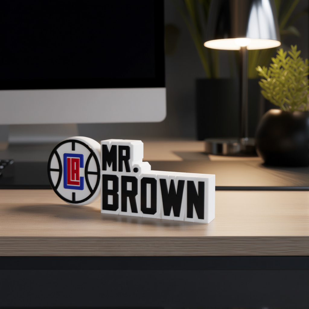 LA Clippers Desk Name Plate