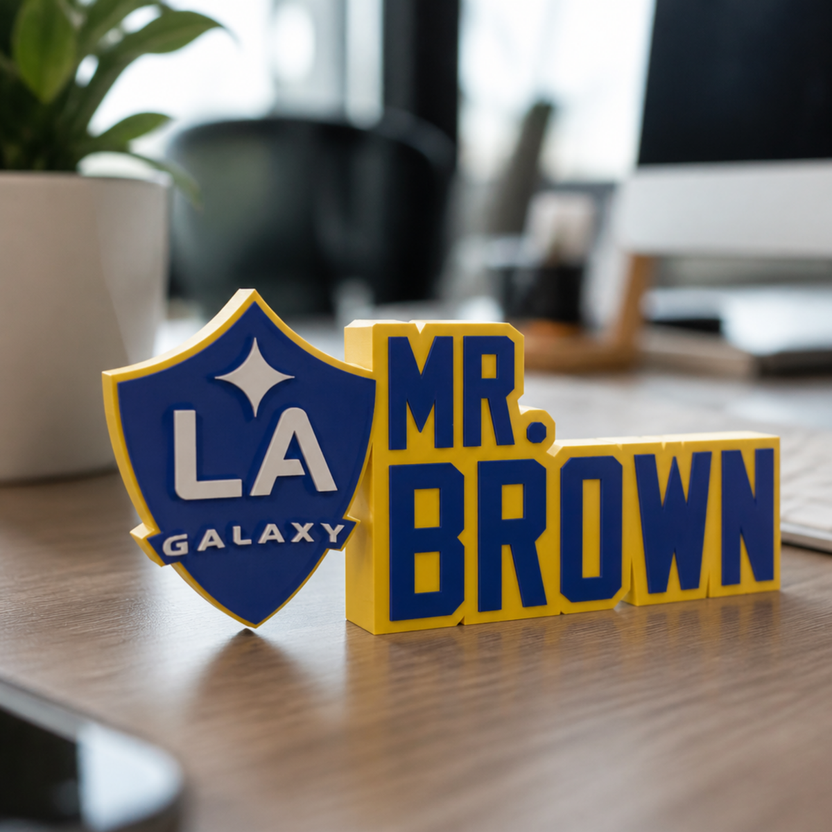 Personalized LA Galaxy Desk Name Plate