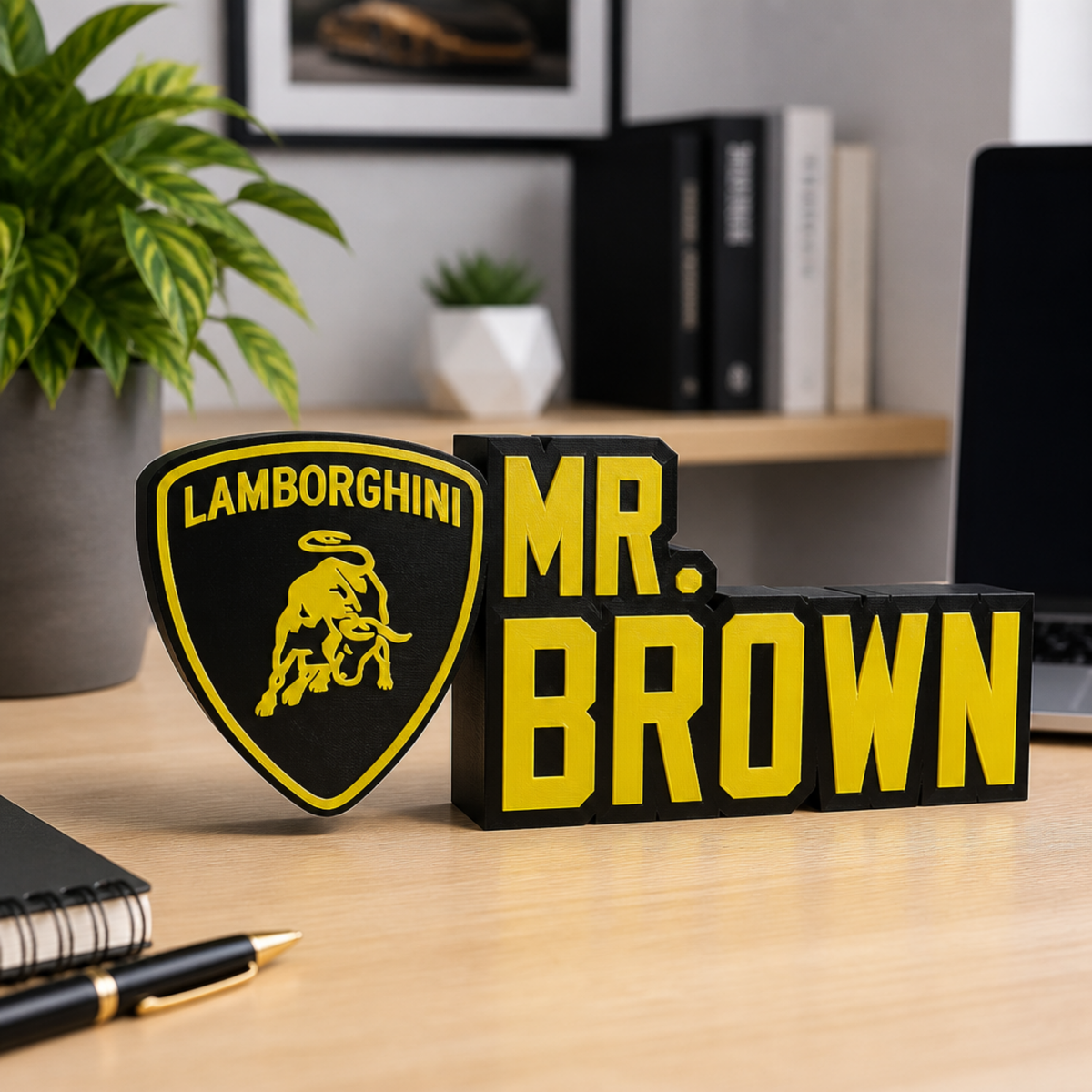 Personalized Lamborghini Desk Name Plate