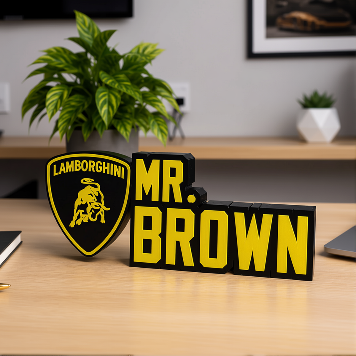 Personalized Lamborghini Desk Name Plate