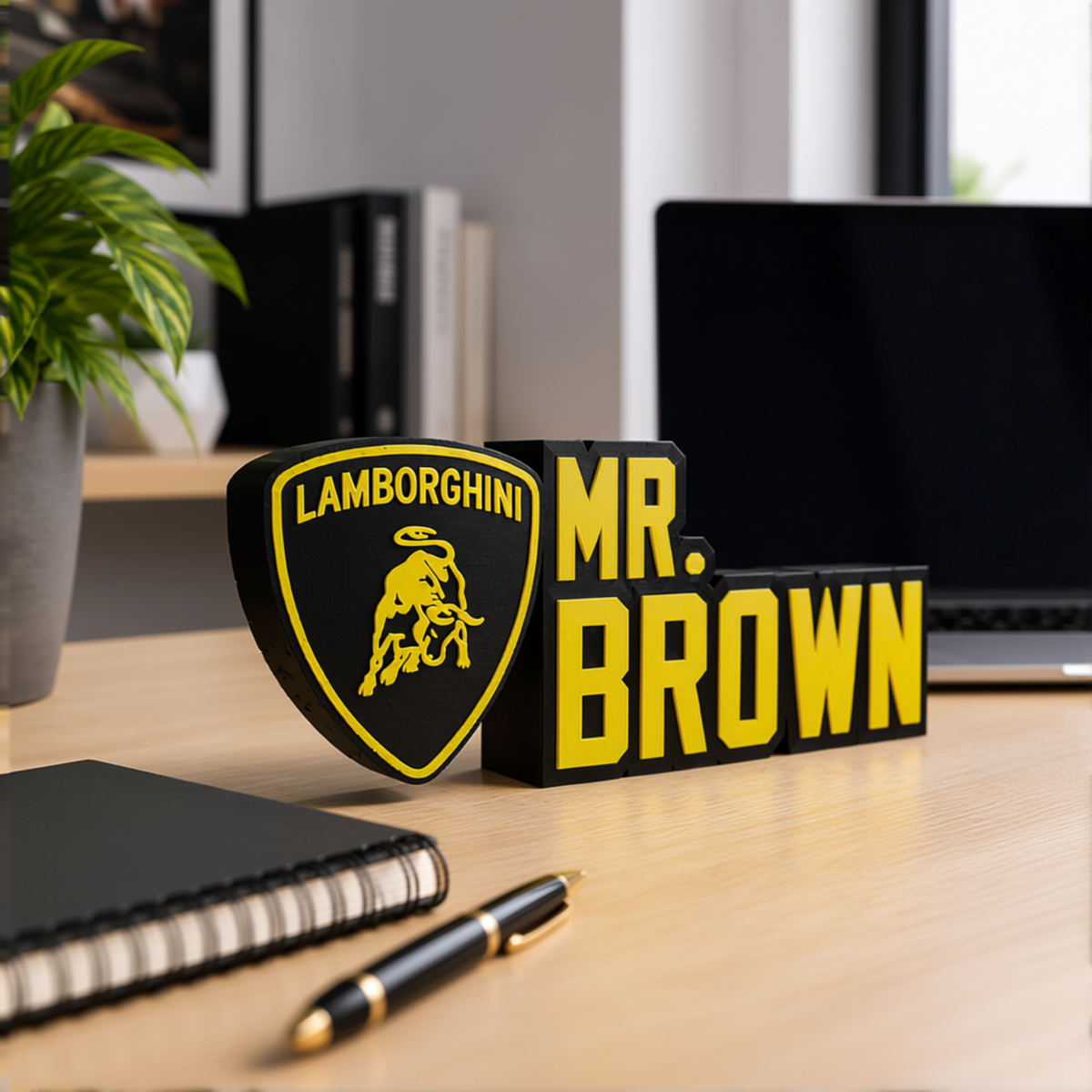 Personalized Lamborghini Desk Name Plate