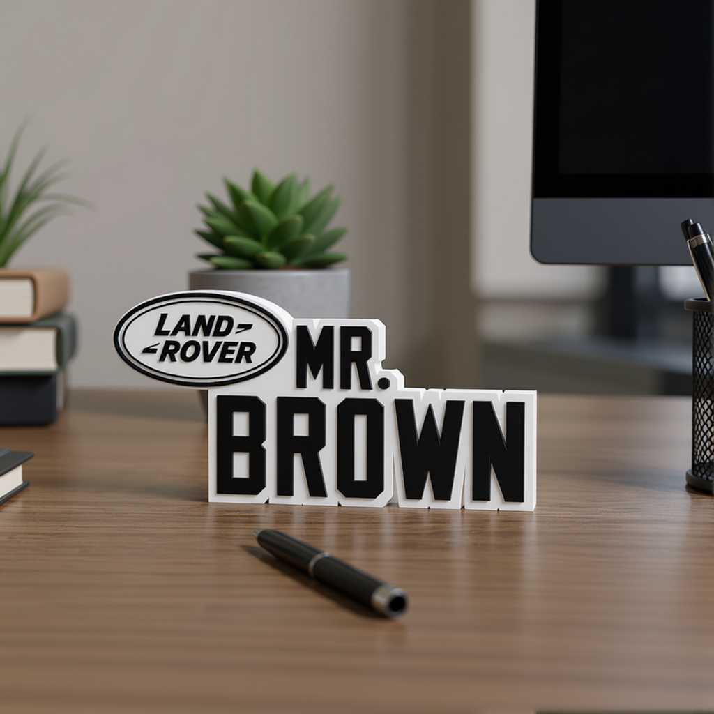 Personalized Land Rover Desk Name Plate