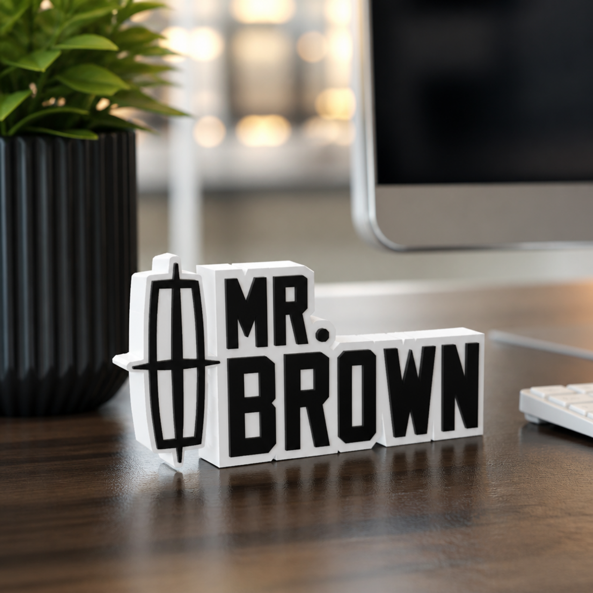 Personalized Lincoln Desk Name Plate