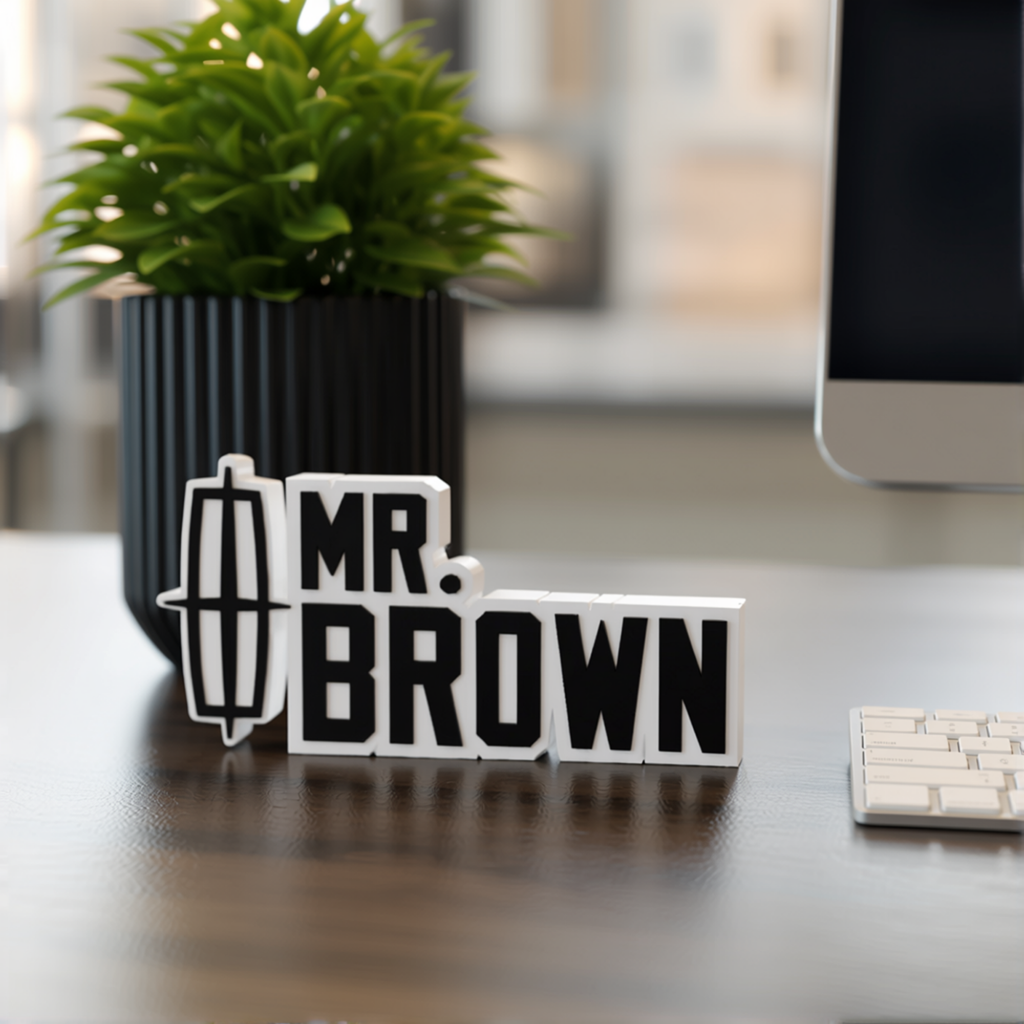 Personalized Lincoln Desk Name Plate