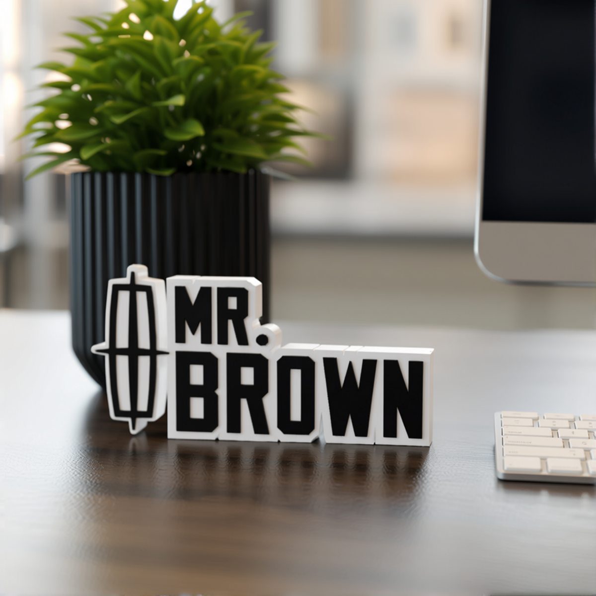 Personalized Lincoln Desk Name Plate