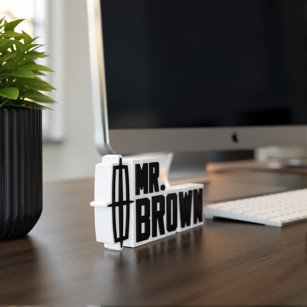 Personalized Lincoln Desk Name Plate