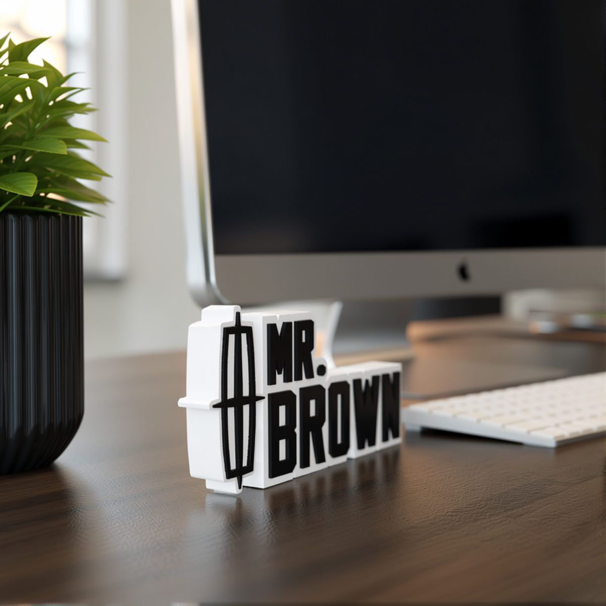 Personalized Lincoln Desk Name Plate