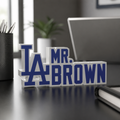 Personalized Los Angeles Dodgers Baseball Desk Name Plate