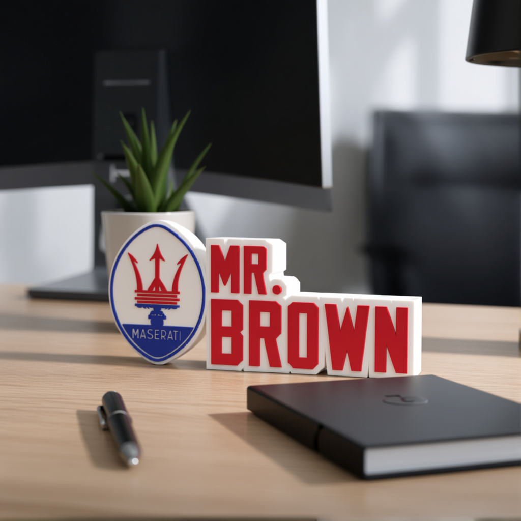 Personalized Maserati Desk Name Plate