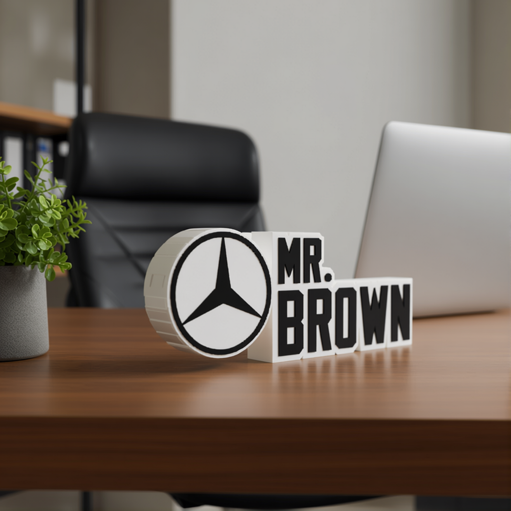 Personalized Mercedes-Benz Desk Name Plate
