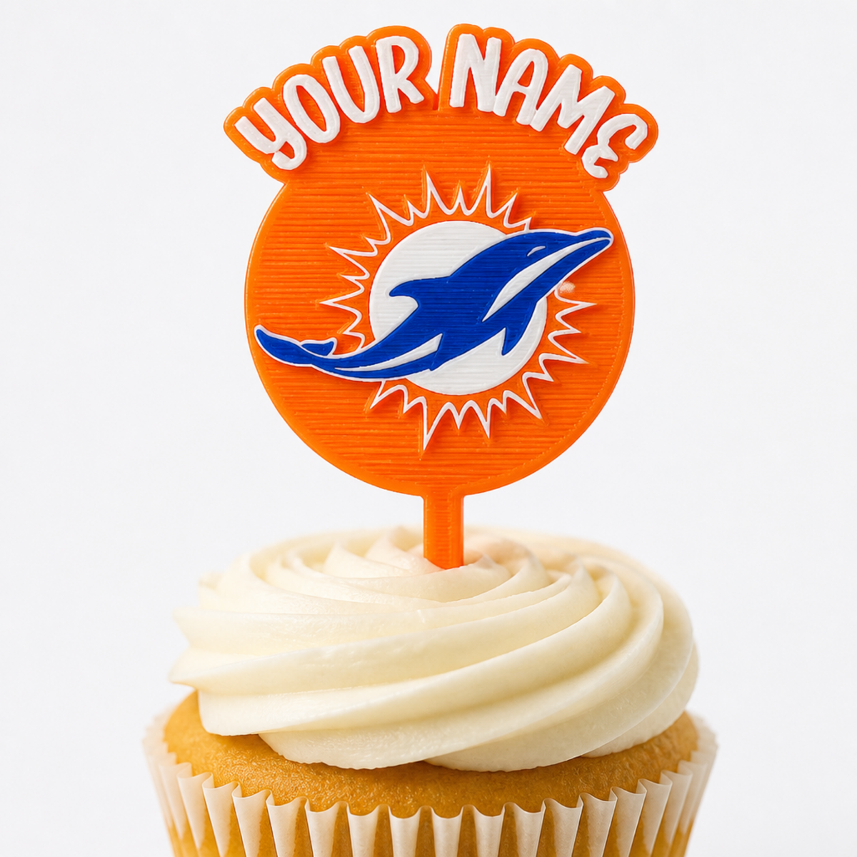 Miami Dolphins Cupcake Topper