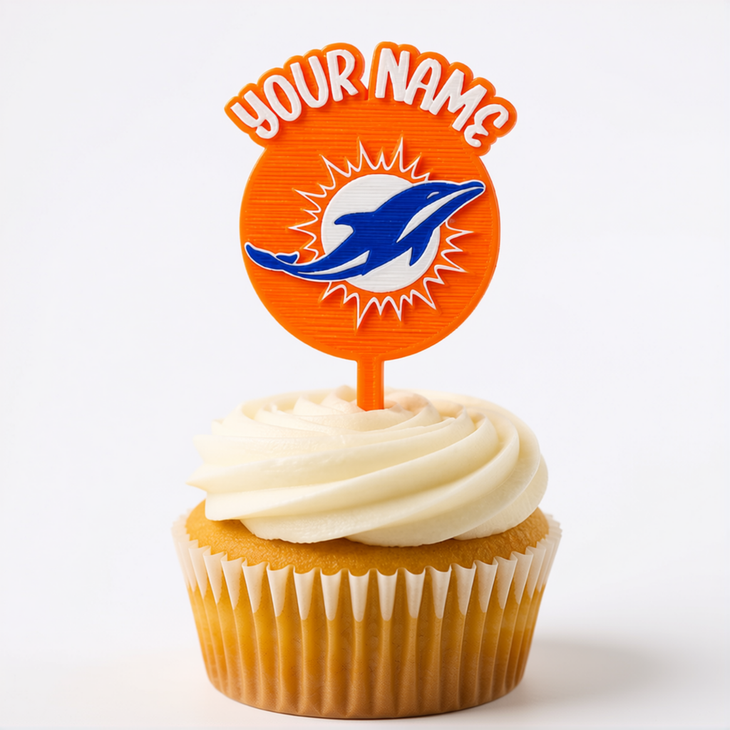 Miami Dolphins Cupcake Topper