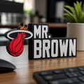 Personalized Miami Heat Basketball Desk Name Plate